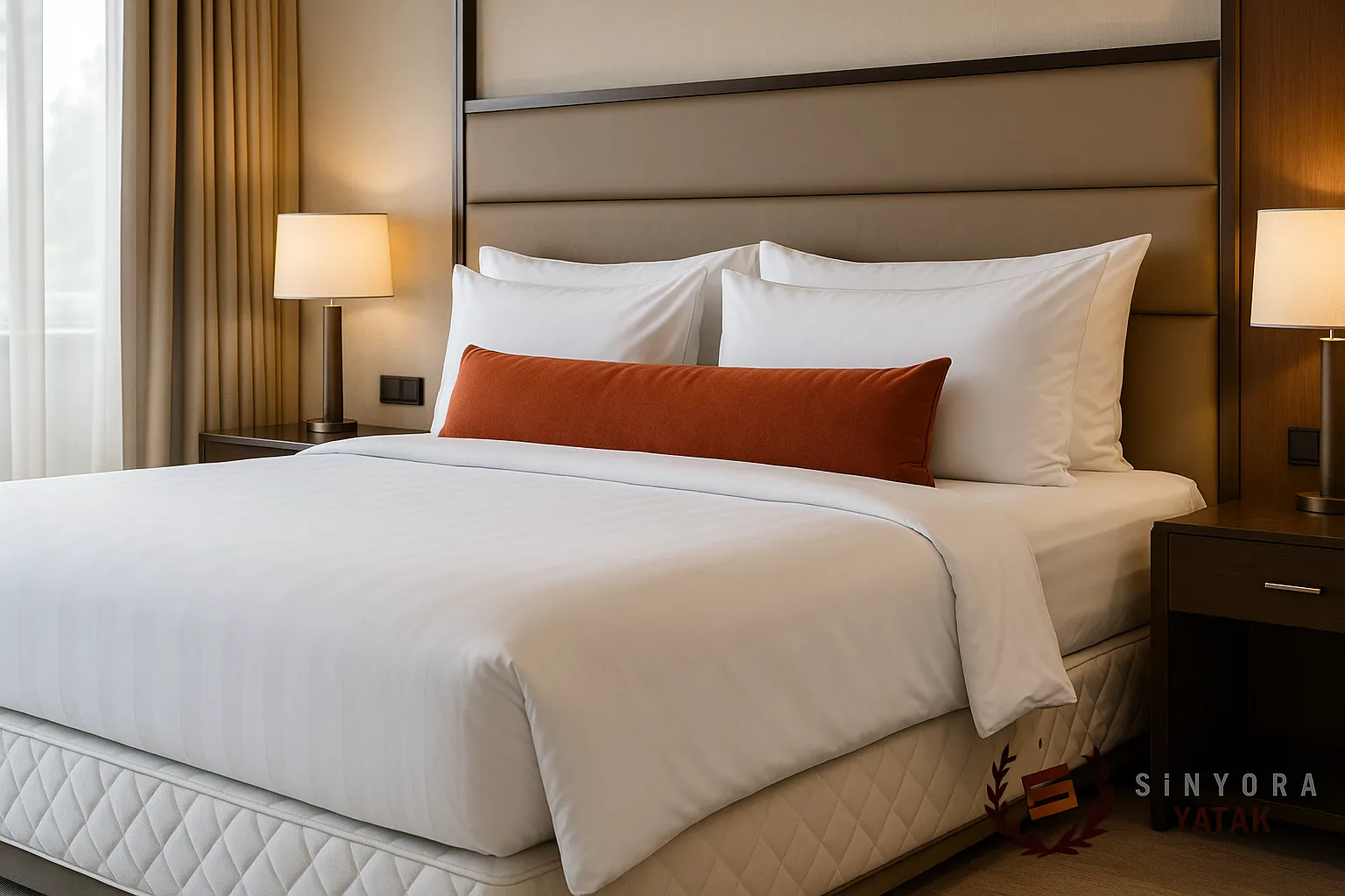 otel tipi çift kişilik yatak