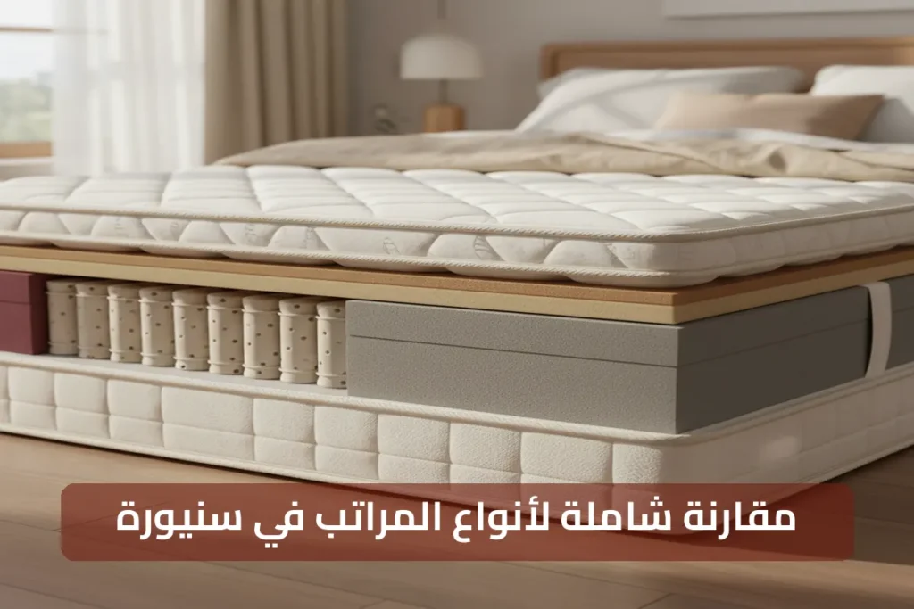 مقارنة شاملة بين أنواع المراتب في سنيورة ياتك: دليلك لاختيار نوم مثالي 2026